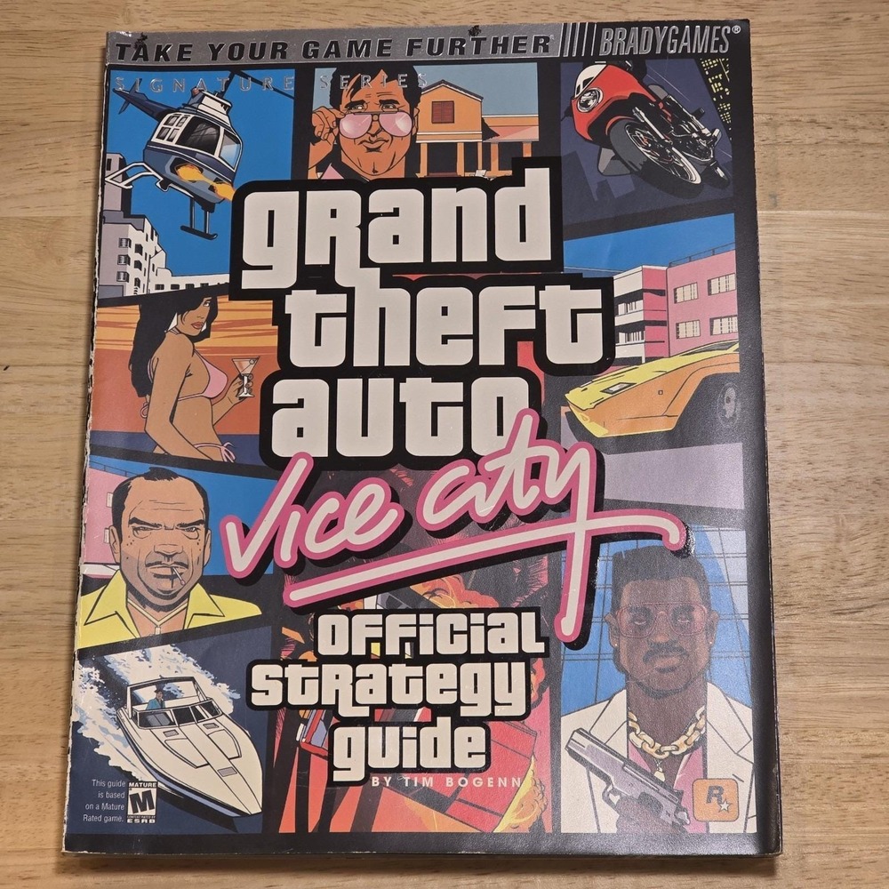 Grand‎ Theft Auto Vice City GTA Official Game Strategy Guide Rockstar Poster Map